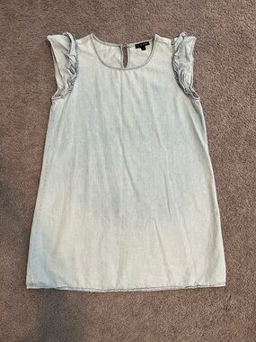 As U Wish Light Wash Chambray Long Top